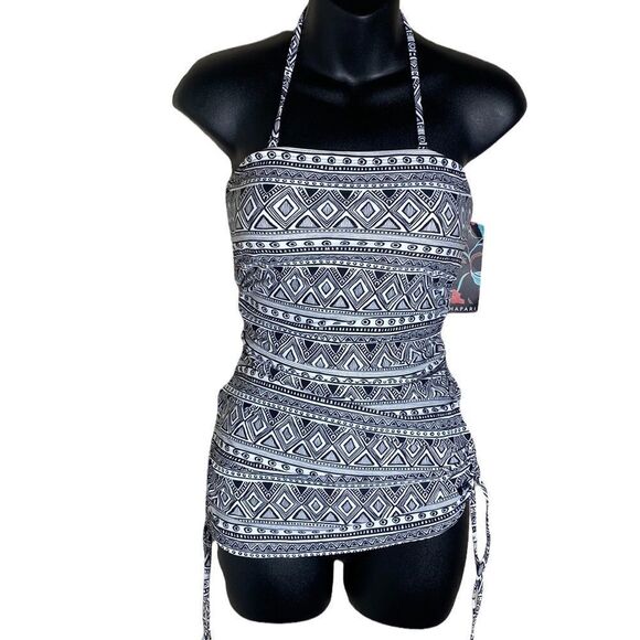 Hapari Sahara seaside tankini top xs rouched tie sides halter top - Picture 2 of 6